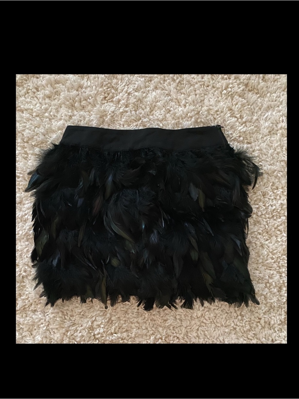 Blaque Label Black Feather Mini Skirt